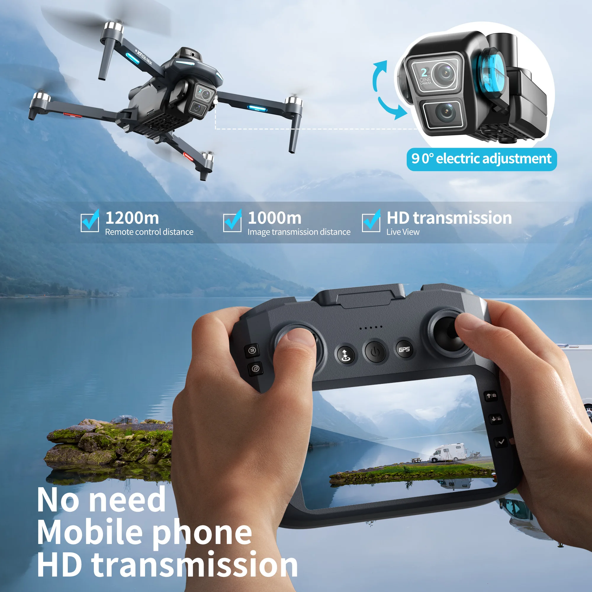 طائرة بدون طيار XT606 MAX GPS  - مراجعة Rc Hobby China وسعره
